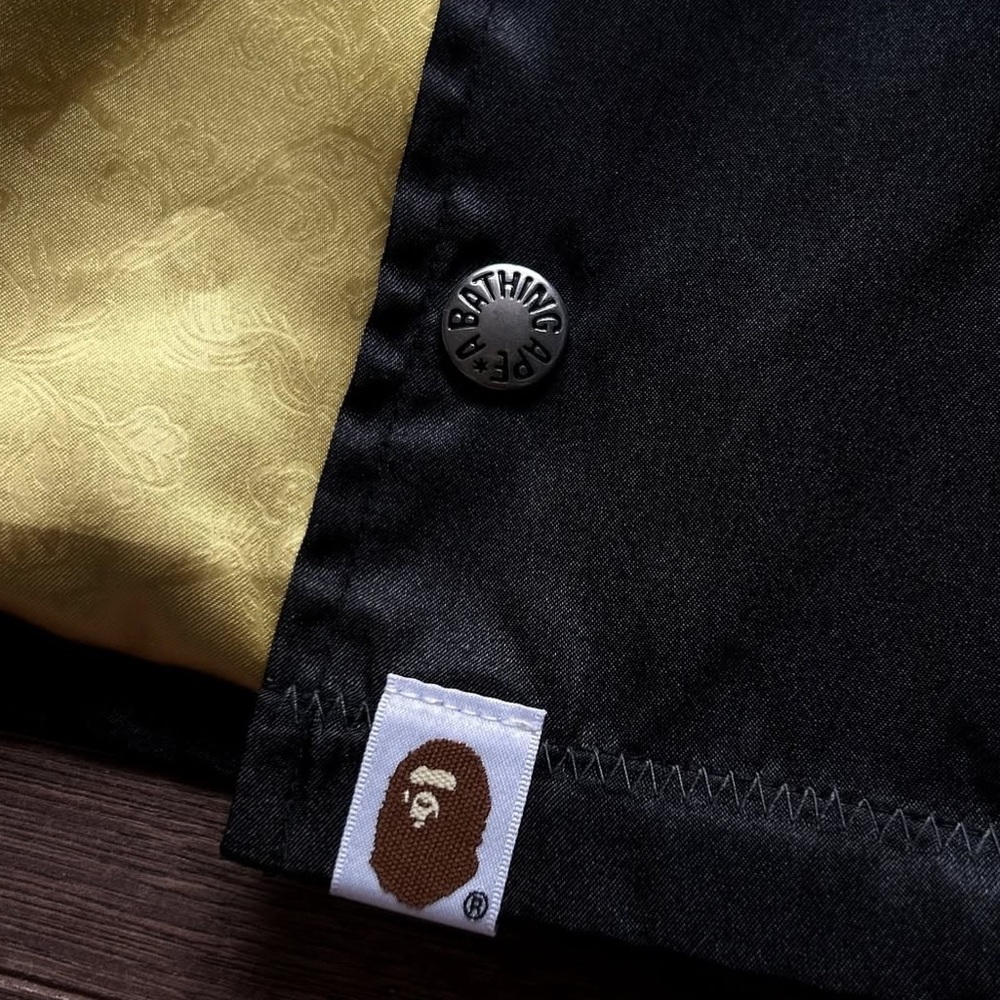 🔥 BAPE Japan Mens Silk Tiger Embroidered Sukajan Jacket L Black Gold 🔥 - Picture 15 of 16
